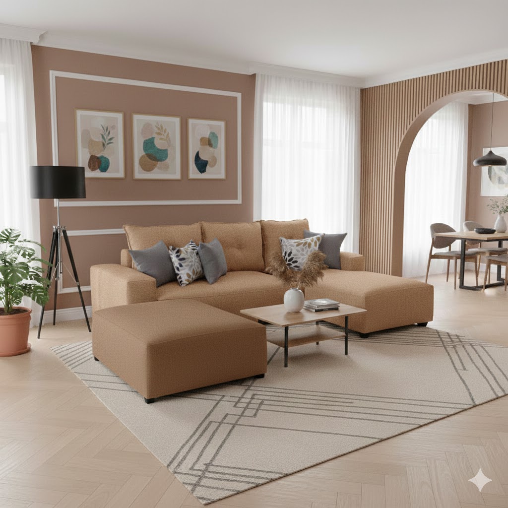 Seccional Dakota – Beige oscuro