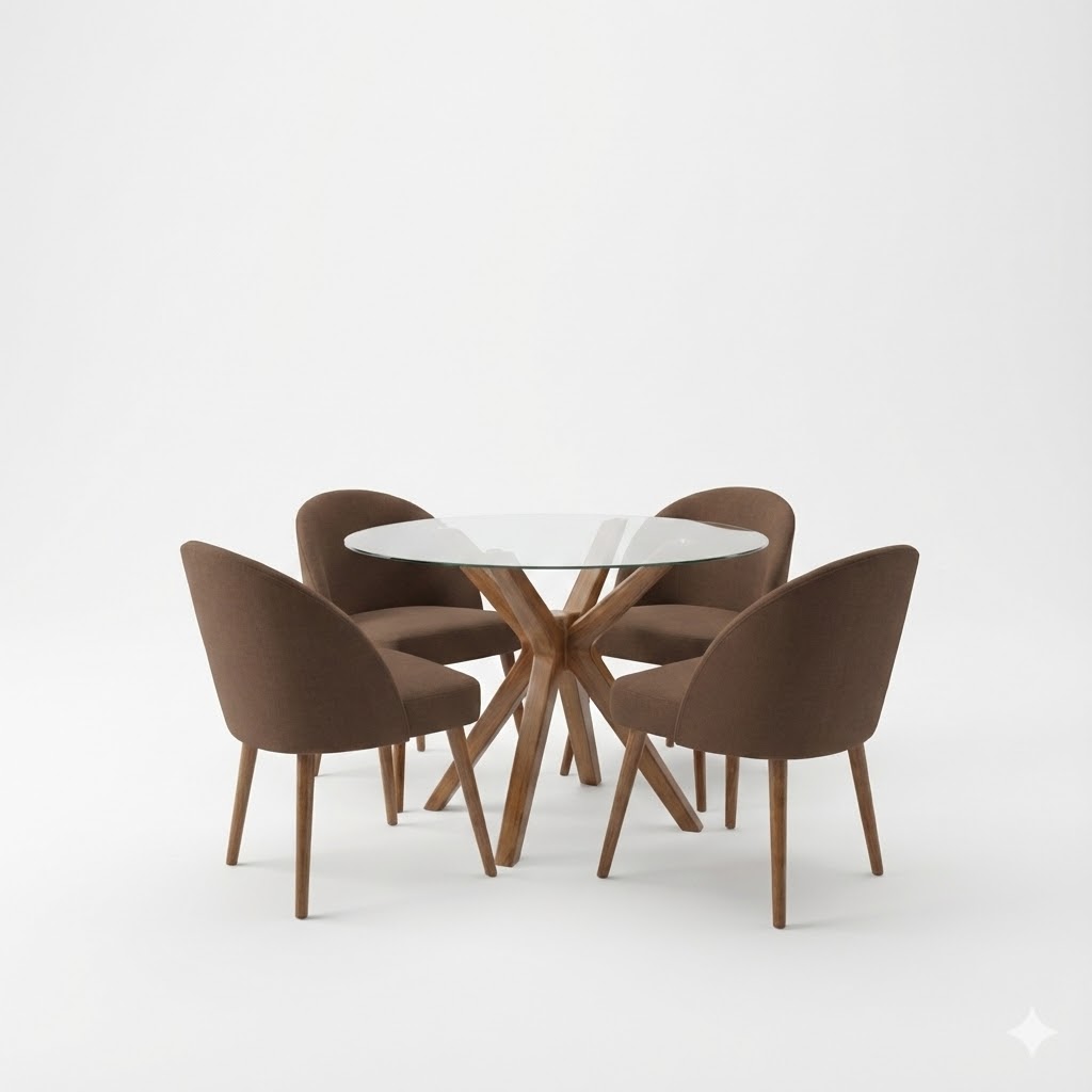 Juego de comedor Havana 4 Sillas – Chocolate