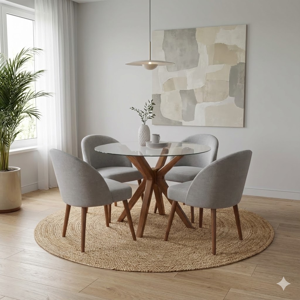 Juego de comedor Havana 4 Sillas- Gris Plata