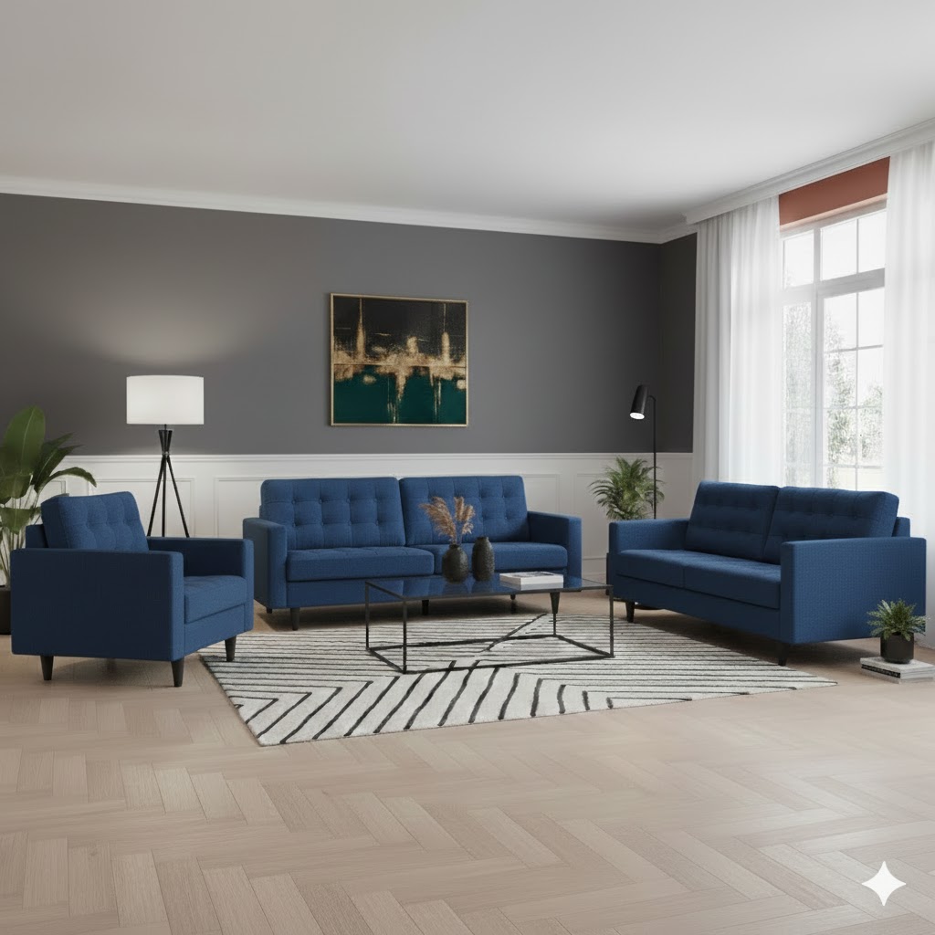 Juego de Sala índigo 3-2-1 – Azul