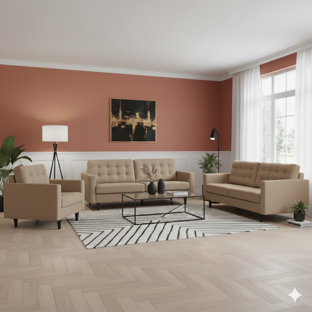 Juego de Sala índigo 3-2-1 – Beige Claro