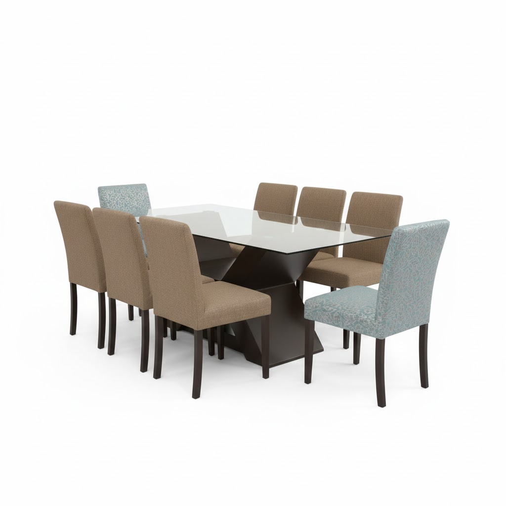 Juego de comedor Lidia 8 Sillas Beige oscuro