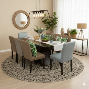 Juego de comedor Lidia 8 Sillas Beige oscuro