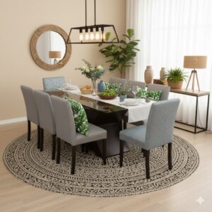 Juego de comedor Lidia 8 Sillas - Gris Plata