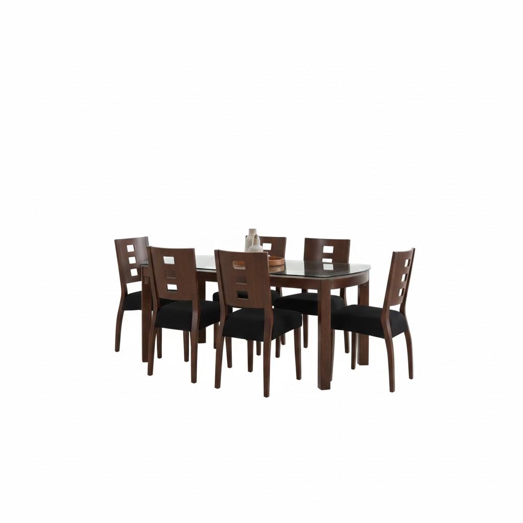 Juego de comedor Maya 6 Sillas – Negro
