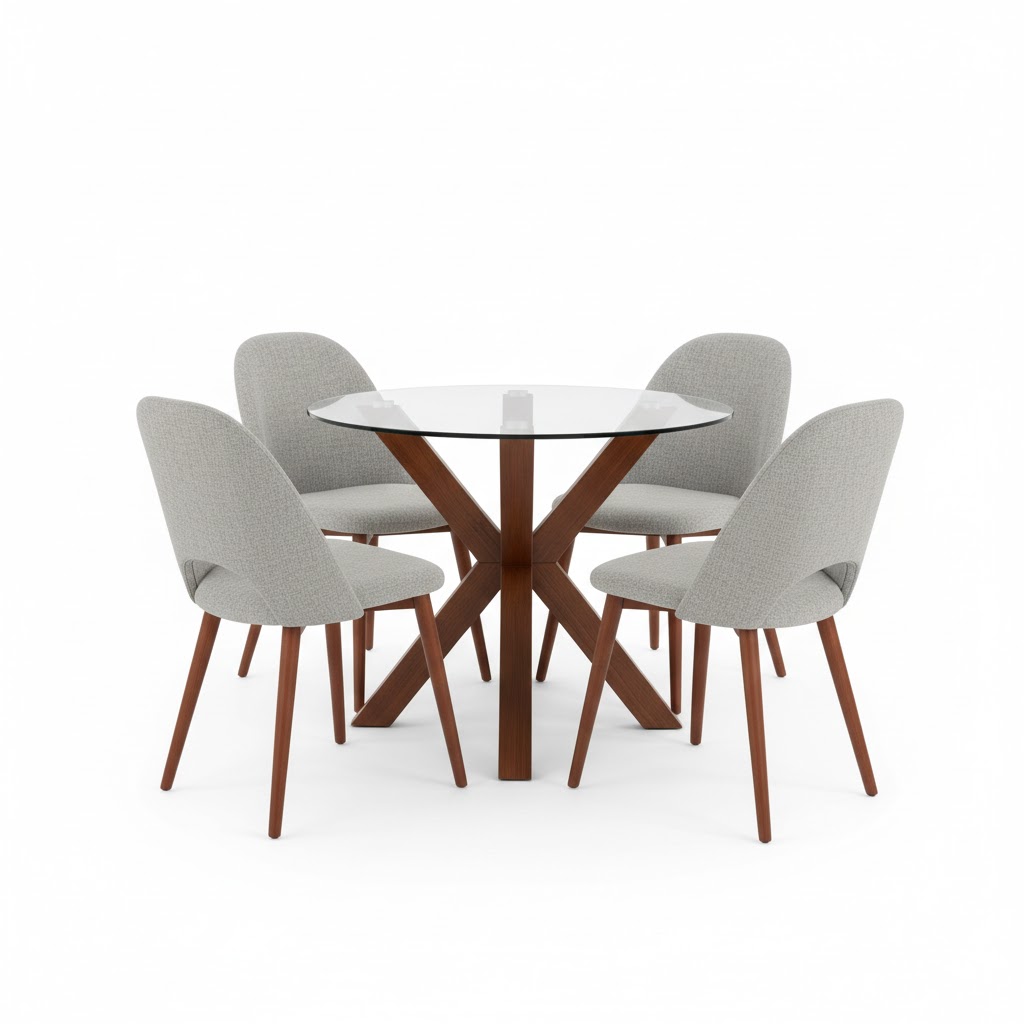 Juego de comedor Redondo Media Luna – Gris