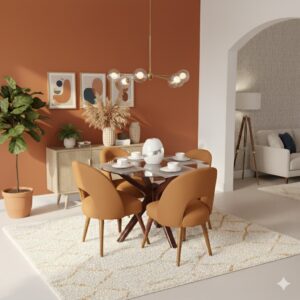 Juego de comedor Redondo Media Luna - Camel