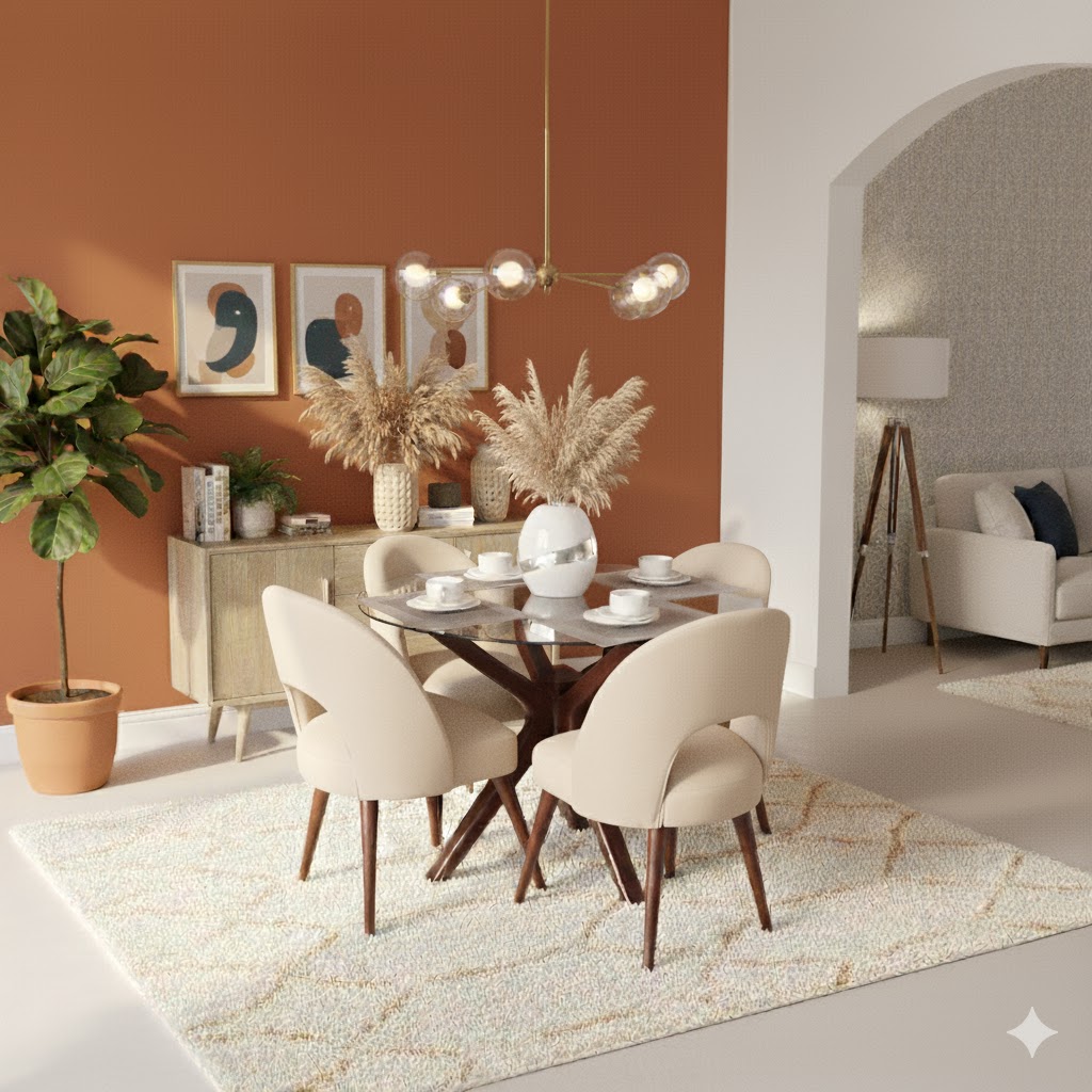 Juego de comedor Redondo Media Luna – Marfil