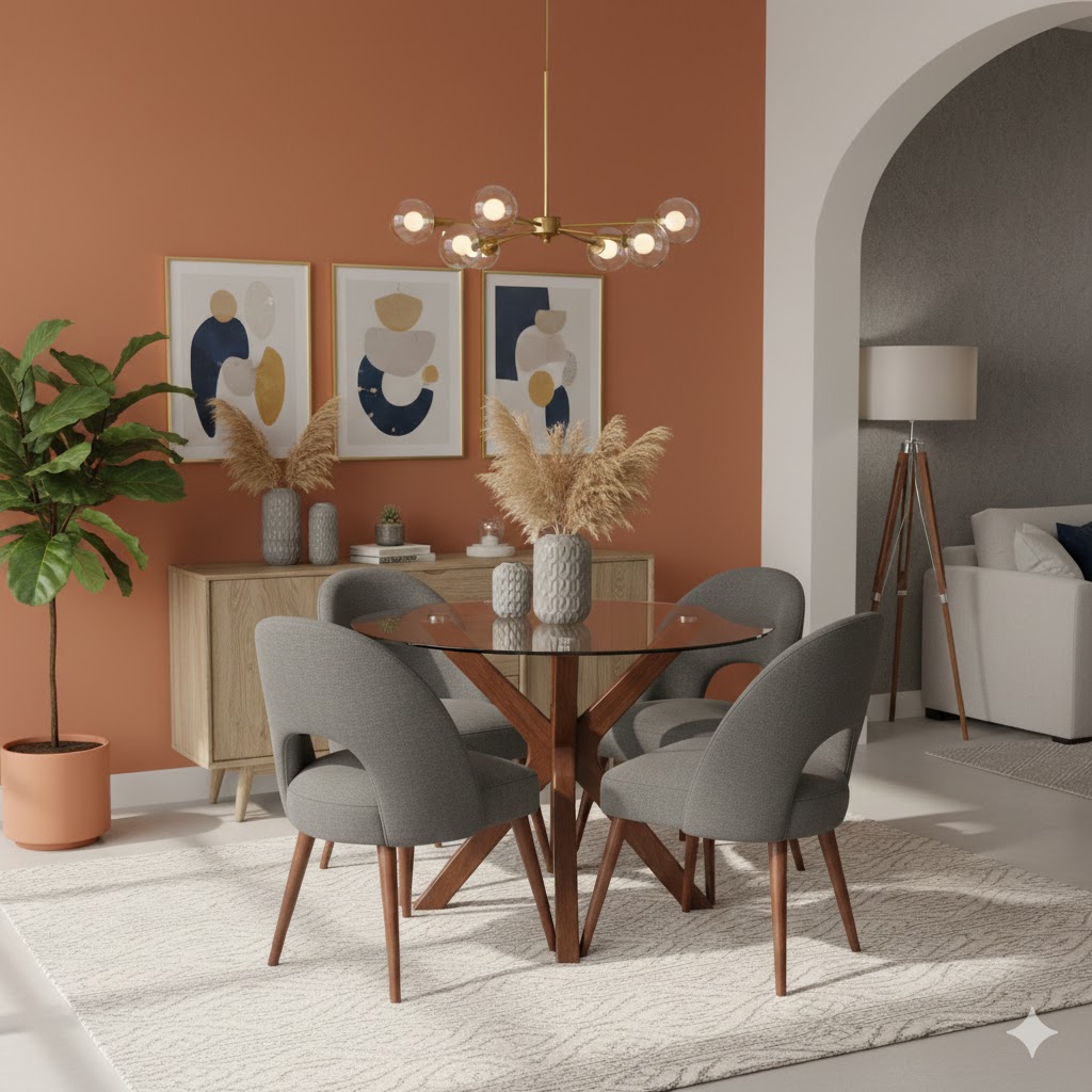 Juego de comedor Redondo Media Luna – Plomo