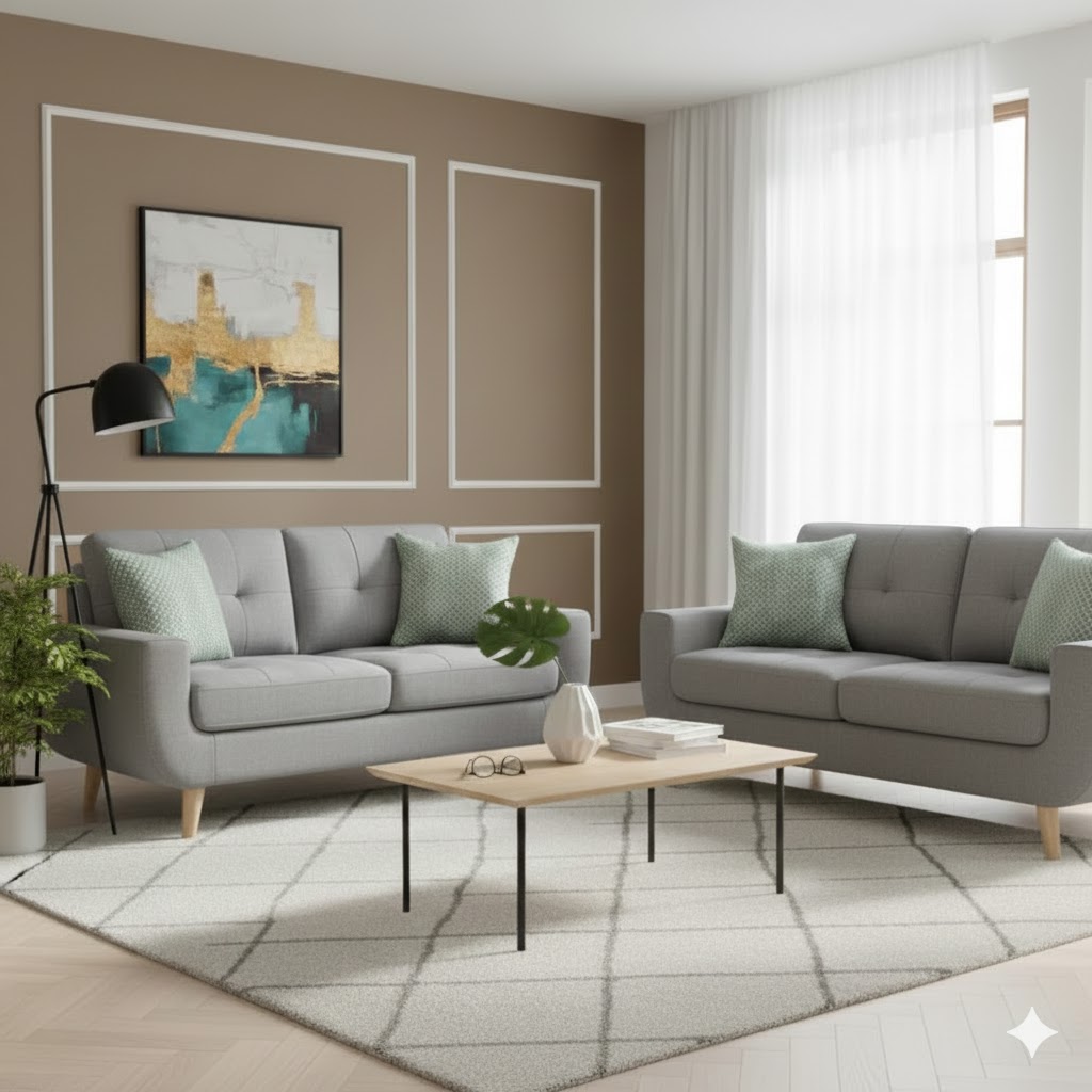 Juego de Sala Micaela 2-2 – Gris Plata