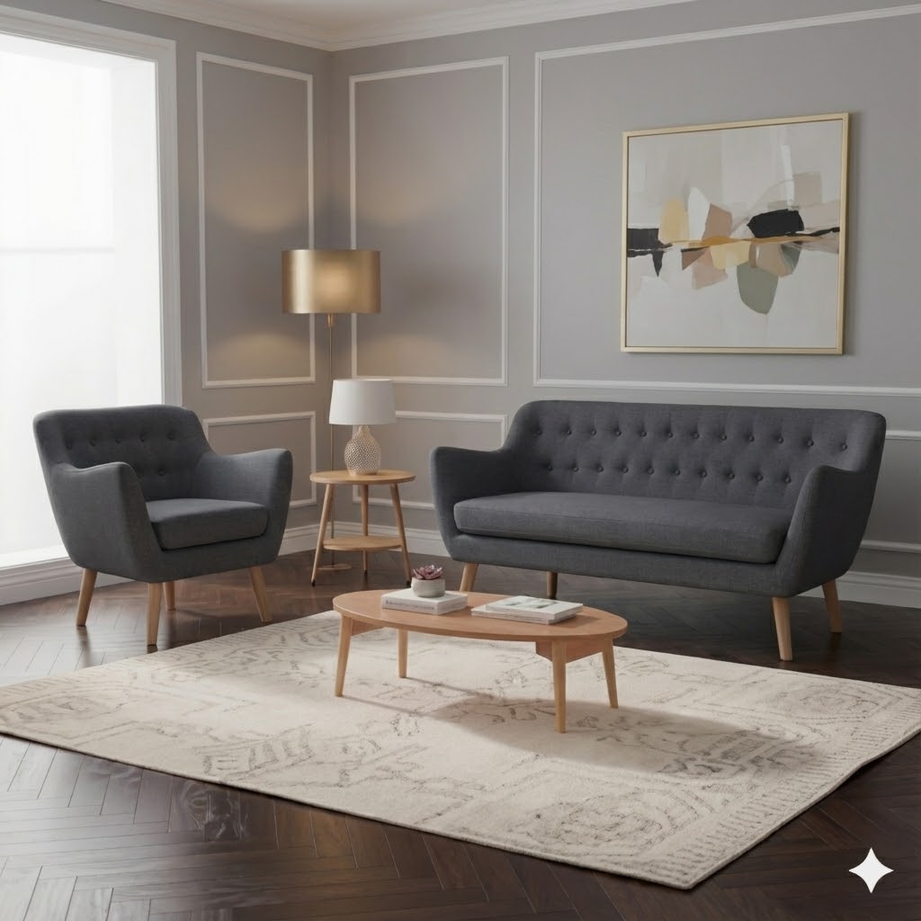 Juego de Sala Mónaco 2-1 – Gris oscuro