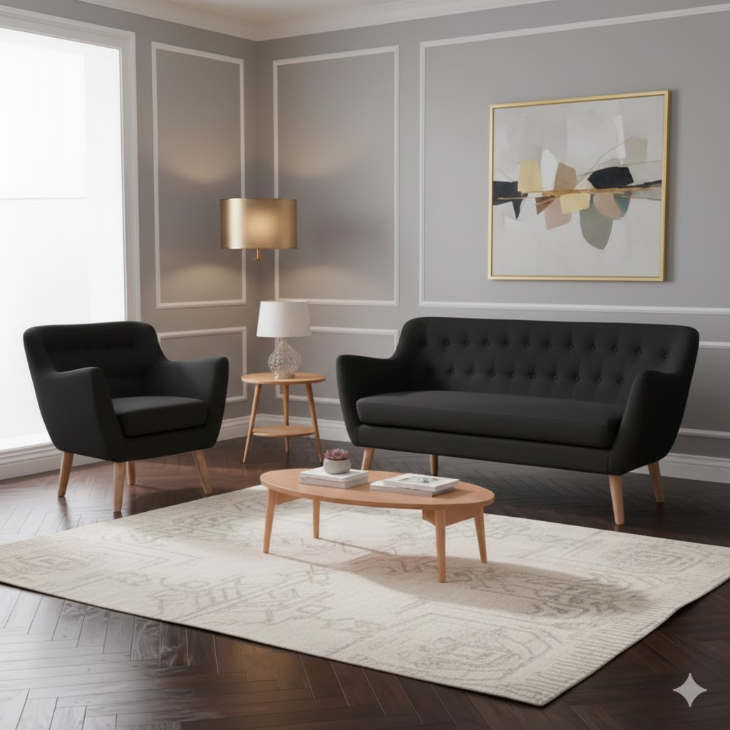 Juego de Sala Mónaco 2-1 – Negro