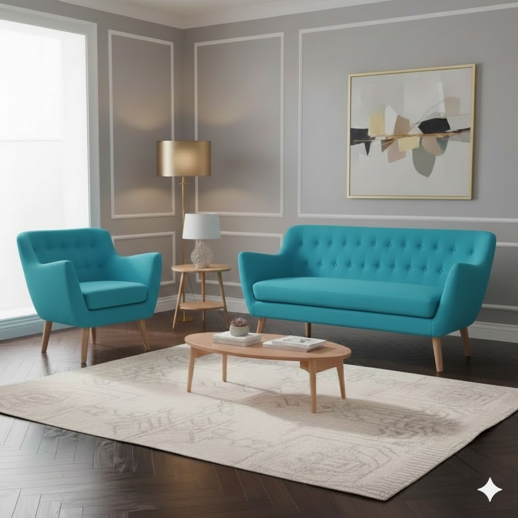 Juego de Sala Mónaco 2-1 – Turquesa