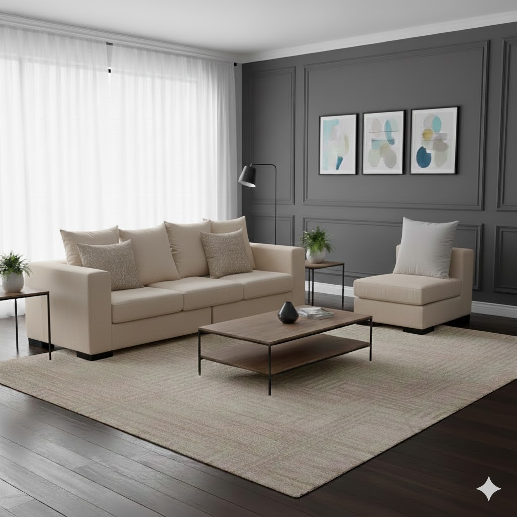 Juego de Sala New York 3-1 – Beige Claro