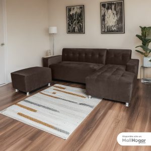 Seccional Londres Derecho + Banqueta - Chocolate