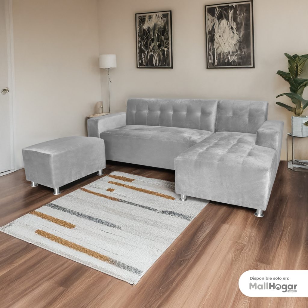 Seccional Londres Derecho + Banqueta – Gris