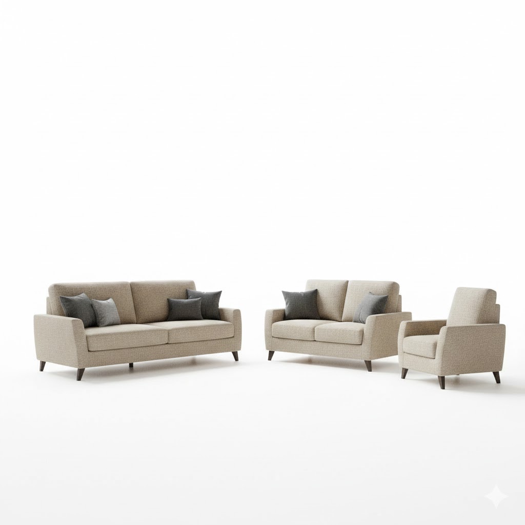 Juego de Sala Toretto 3-2-1 – Beige Oscuro