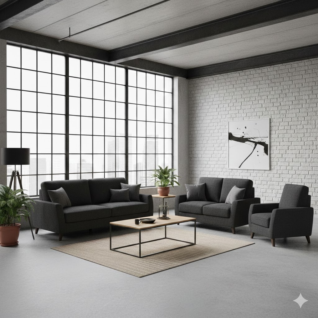 Juego de Sala Toretto 3-2-1 – Gris oscuro