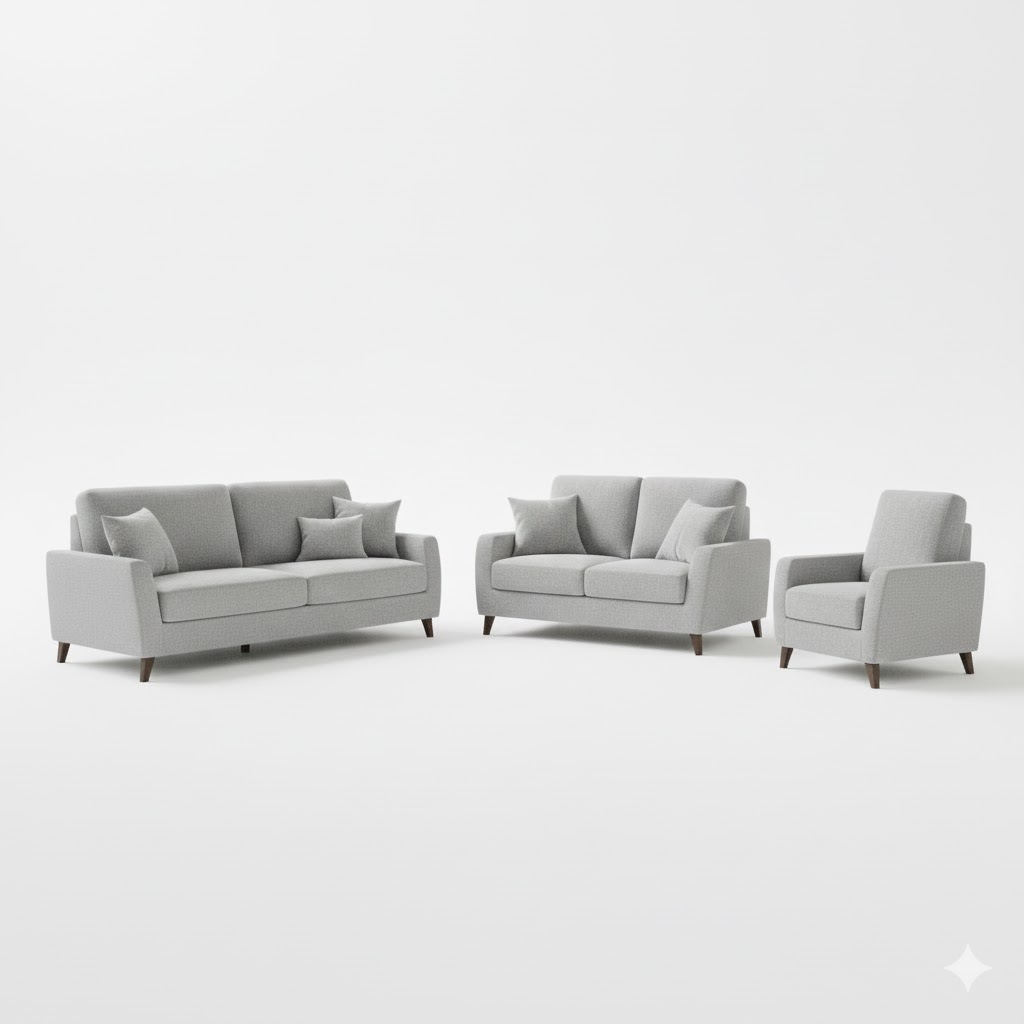 Juego de Sala Toretto 3-2-1 – Gris Plata