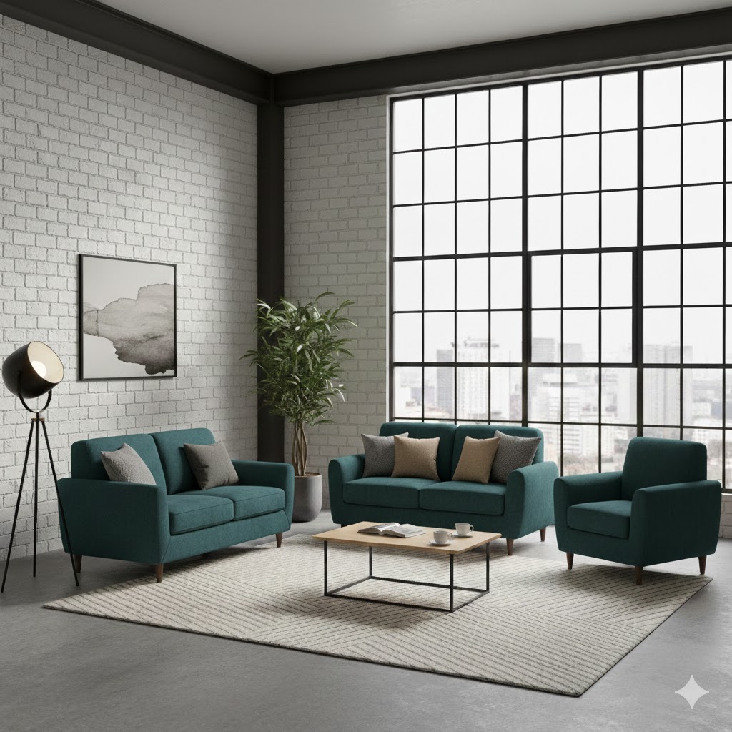 Juego de Sala Toretto 3-2-1 – Verde Militar