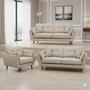 Juego de Sala Turín 3-2-1 - Beige Claro