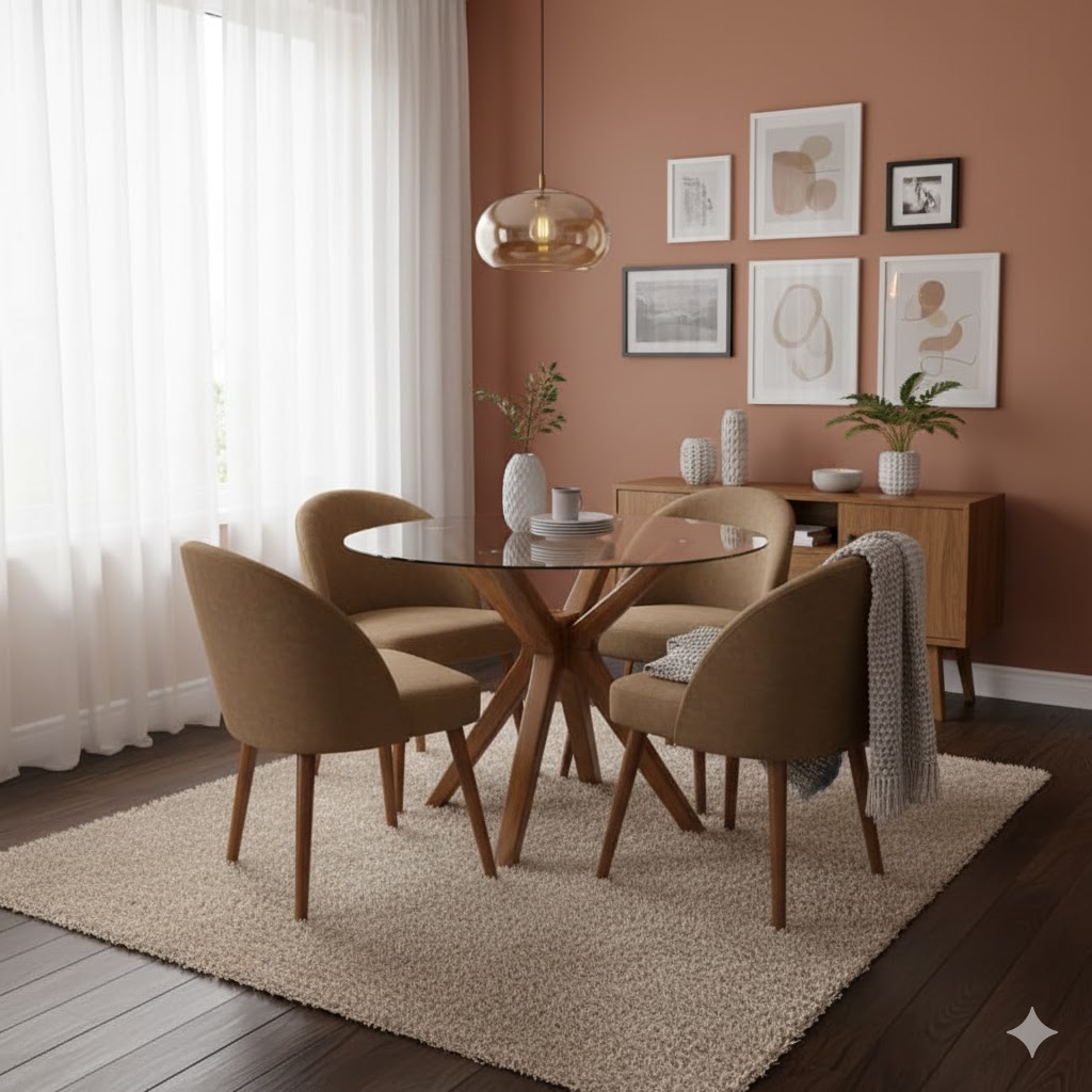 Juego de comedor Havana 4 Sillas – Beige oscuro