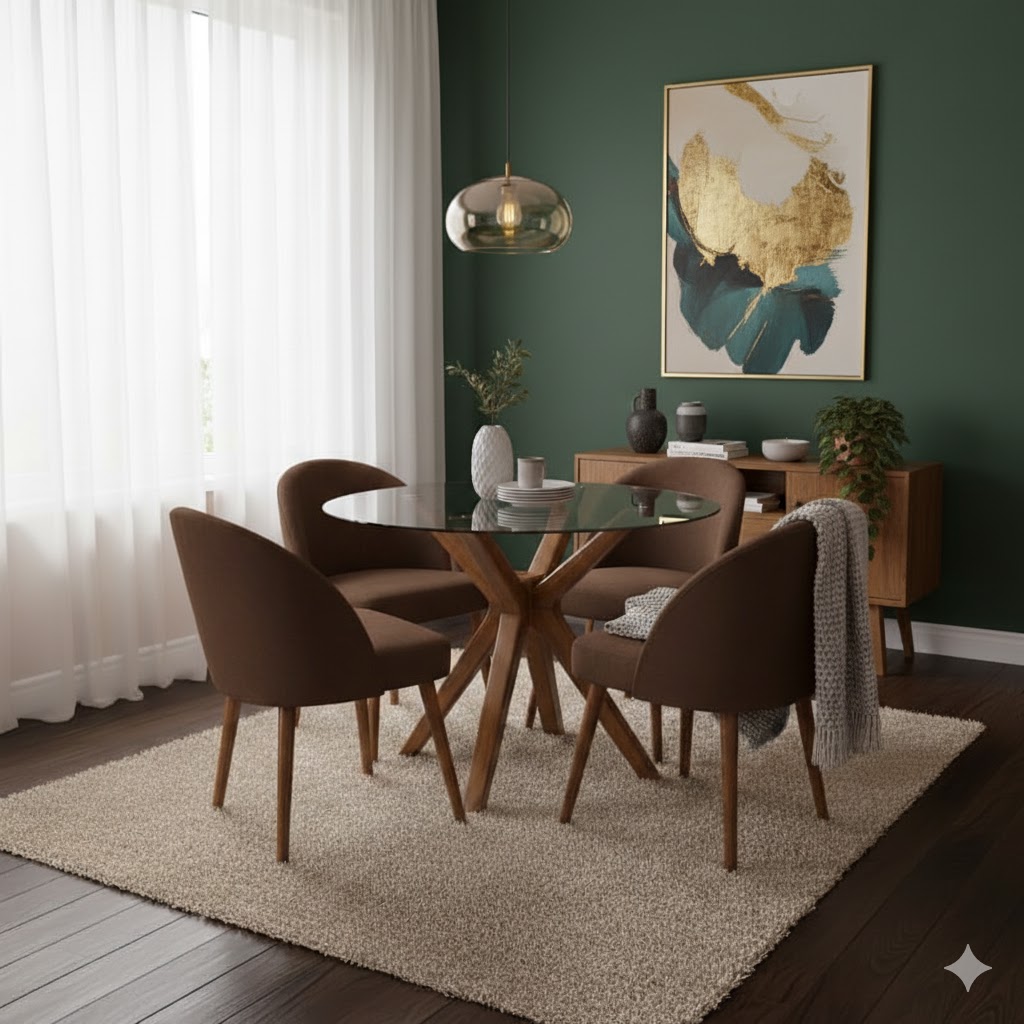 Juego de comedor Havana 4 Sillas – Chocolate