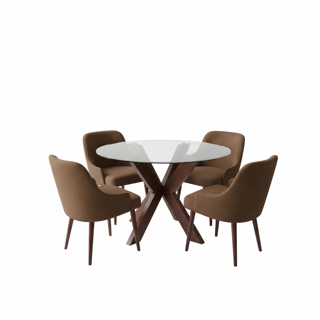 Juego de comedor Verona 4 Sillas – Chocolate