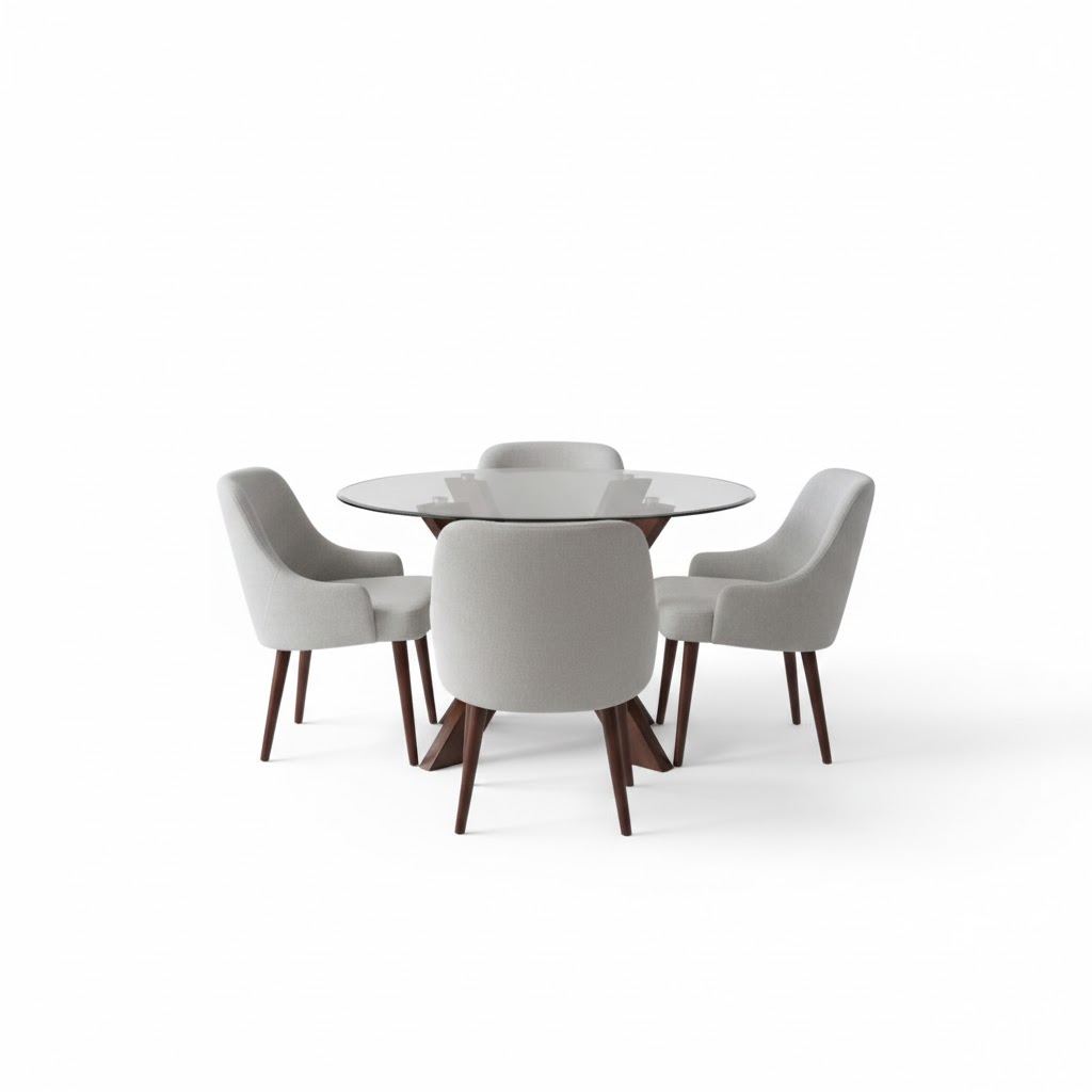 Juego de comedor Verona 4 Sillas- Gris Plata