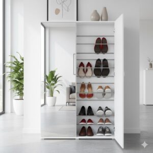 Zapatera Cronos con Espejo 30 Pares - Blanco