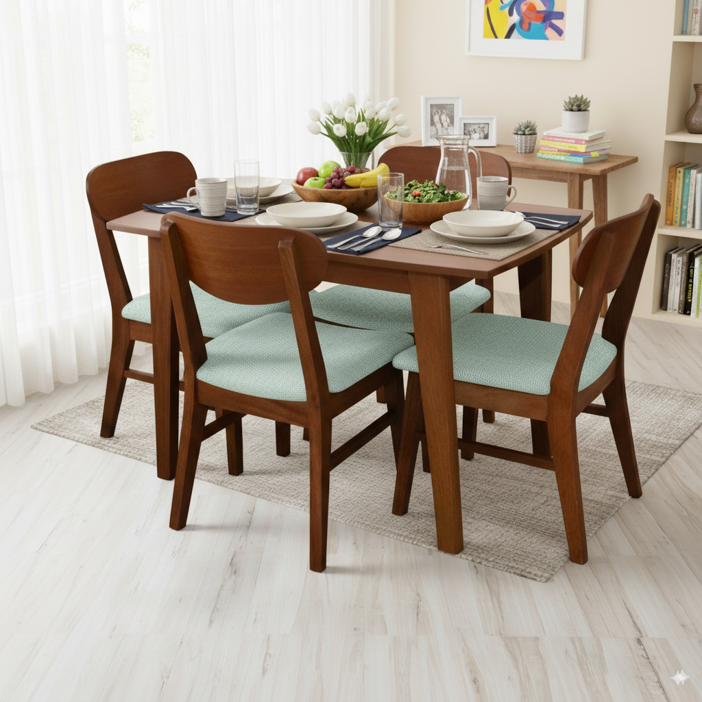 Juego de Comedor Olivia 4 sillas – Aqua