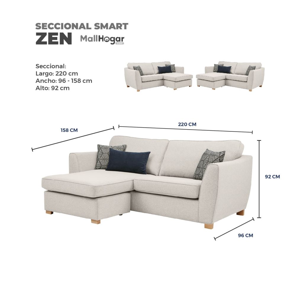 Seccional Smart Zen Intercambiable – Ivory