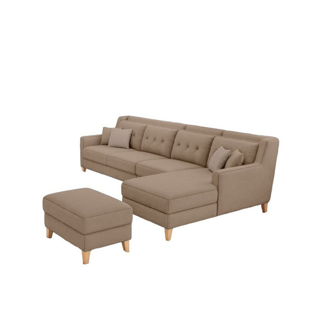 Seccional Diana Derecho + Banqueta – Beige
