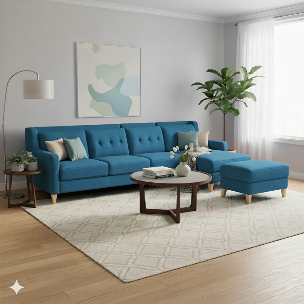 Seccional Diana Derecho + Banqueta – Cobalto