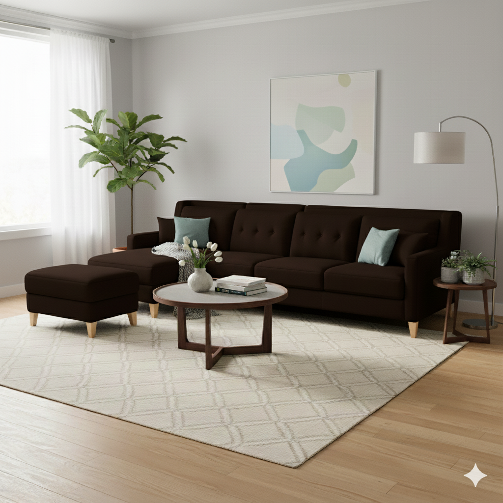 Seccional Diana Izquierdo + Banqueta – Chocolate