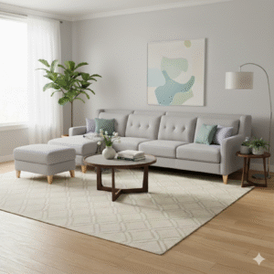 Seccional Diana Izquierdo + Banqueta - Gris Plata