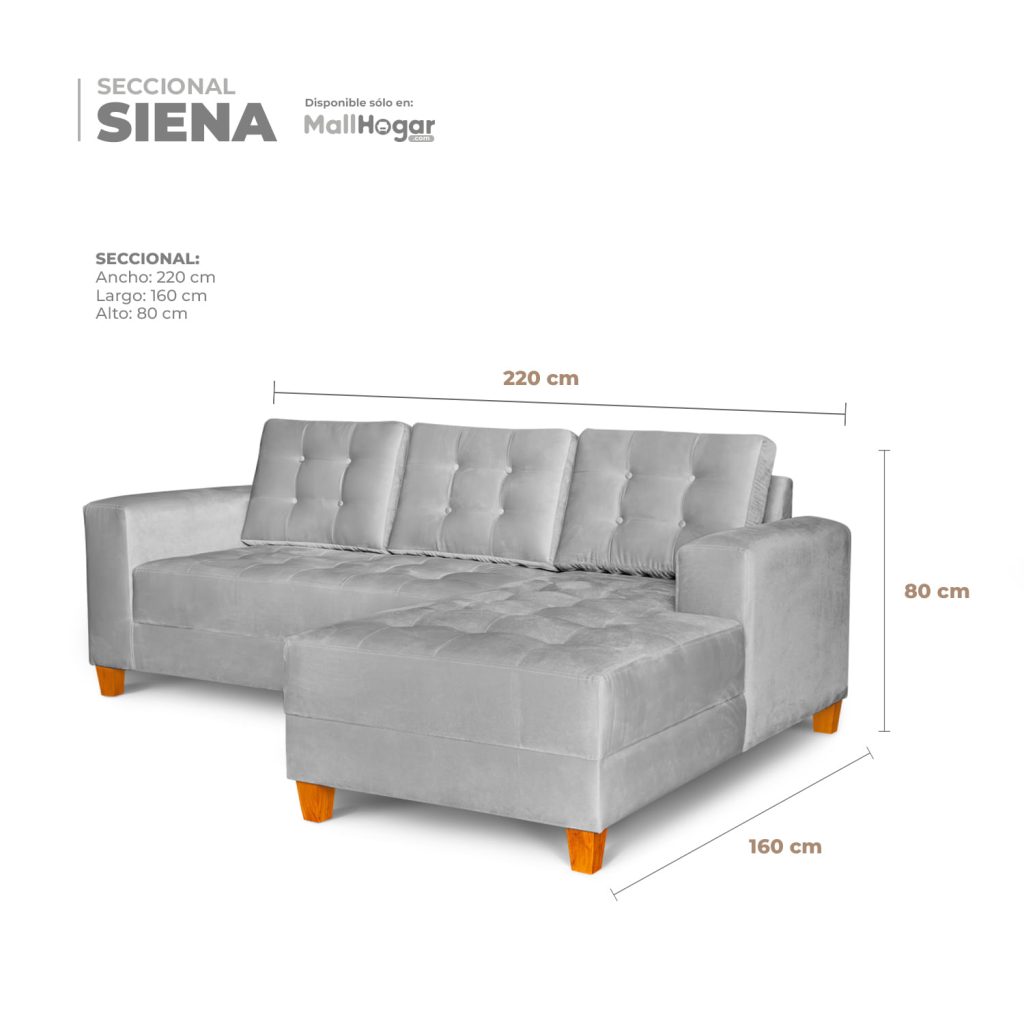Seccional Siena Derecho – Gris Plata