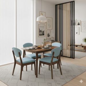 Juego de Comedor Jazmín 4 sillas - Cobalto