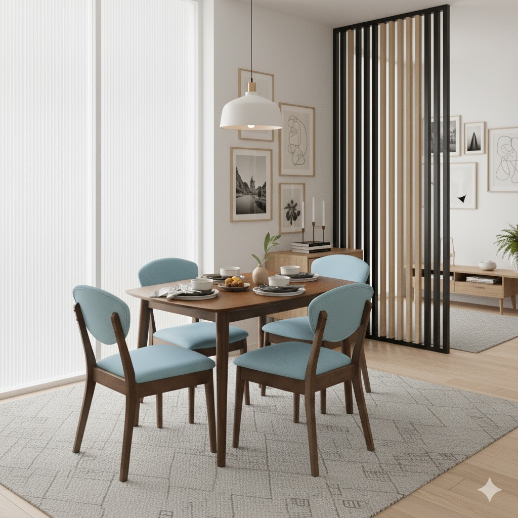 Juego de Comedor Jazmín 4 sillas – Cobalto