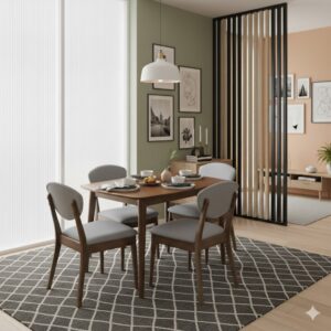 Juego de Comedor Jazmín 4 sillas - Gris Oscuro