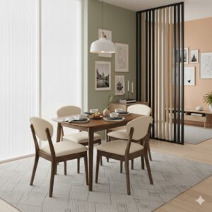 Juego de Comedor Jazmín 4 sillas - Ivory