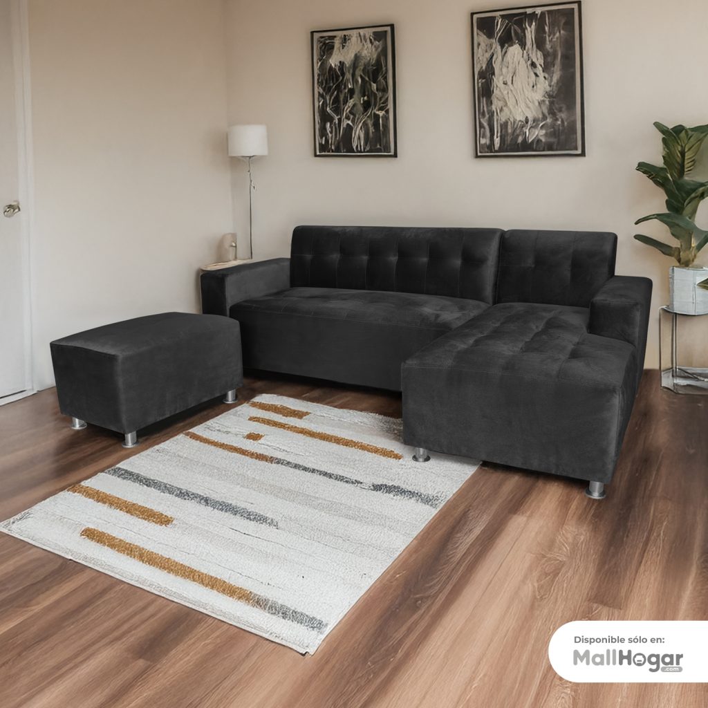 Seccional Londres Derecho + Banqueta – Negro