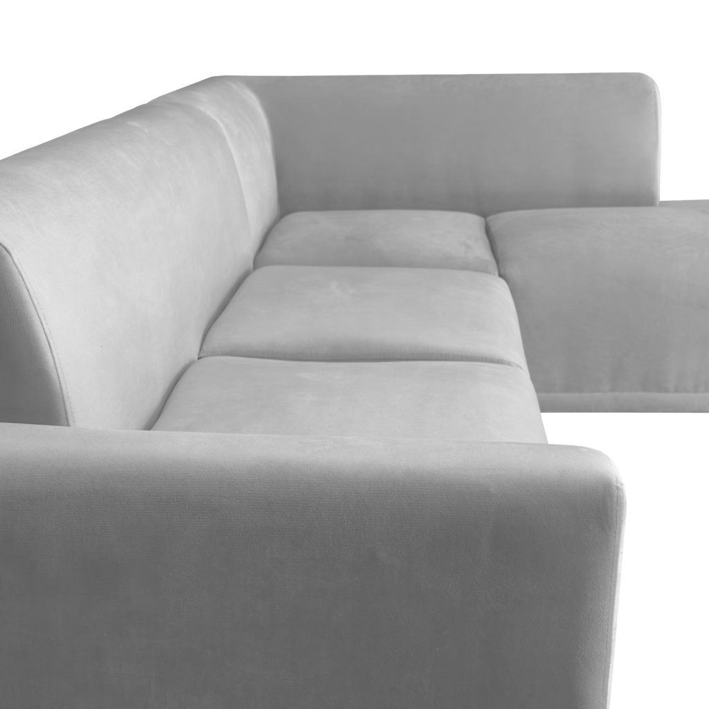 Seccional Palms Derecho + Banqueta – Gris