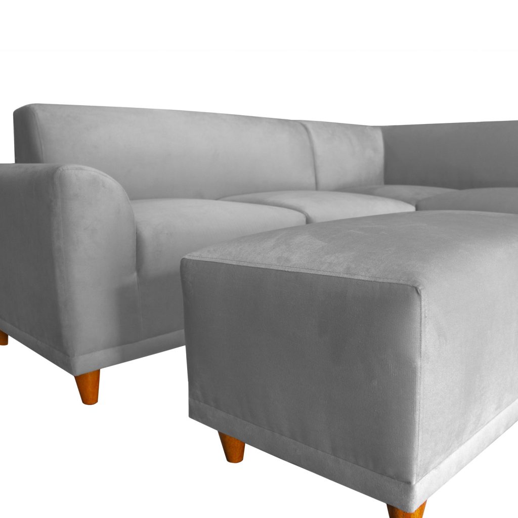 Seccional Palms Derecho + Banqueta – Gris