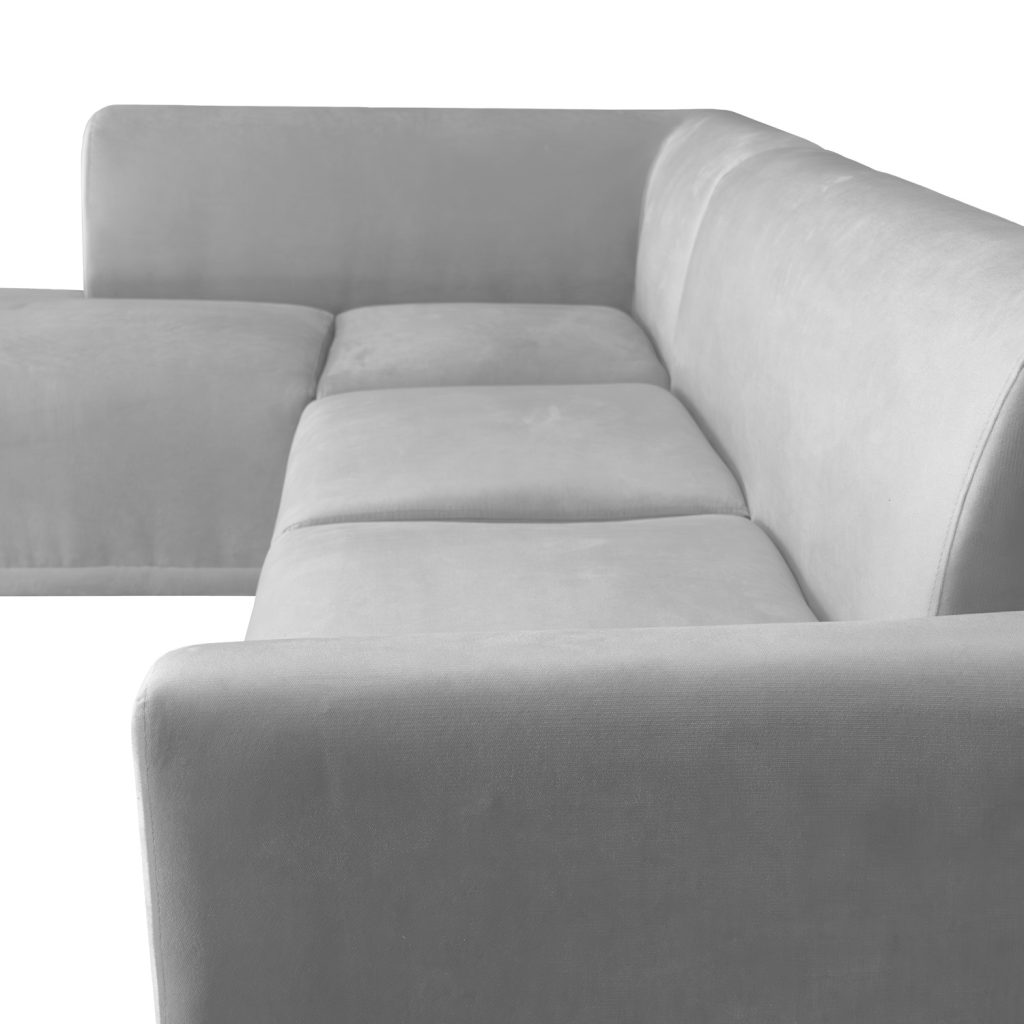 Seccional Palms Izquierdo + Banqueta – Gris