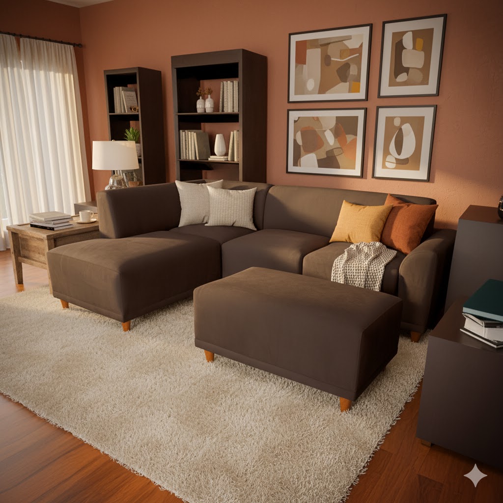 Seccional Palms Izquierdo + Banqueta – Choco