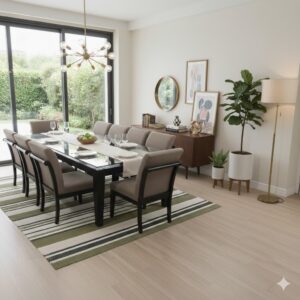 Juego de comedor Brasilia 10 Sillas - Beige oscuro