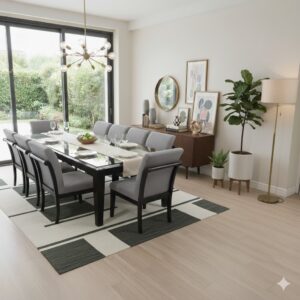 Juego de comedor Brasilia 10 Sillas - Gris Plata