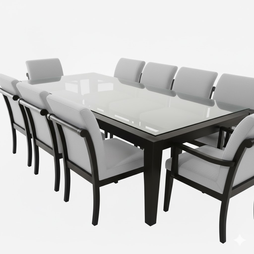 Juego de comedor Brasilia 10 Sillas – Gris Plata