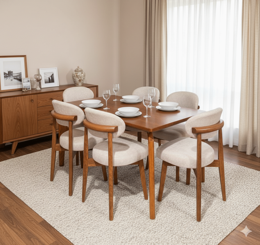 Juego de comedor Elsa 6 sillas – Ivory